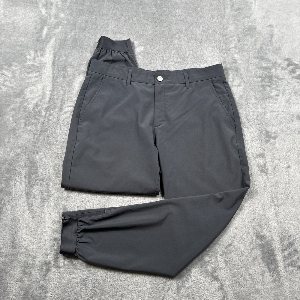 Primo Golf Joggers Men 33 Short Charcoal Performance Stretch Ankle Zipper Chino